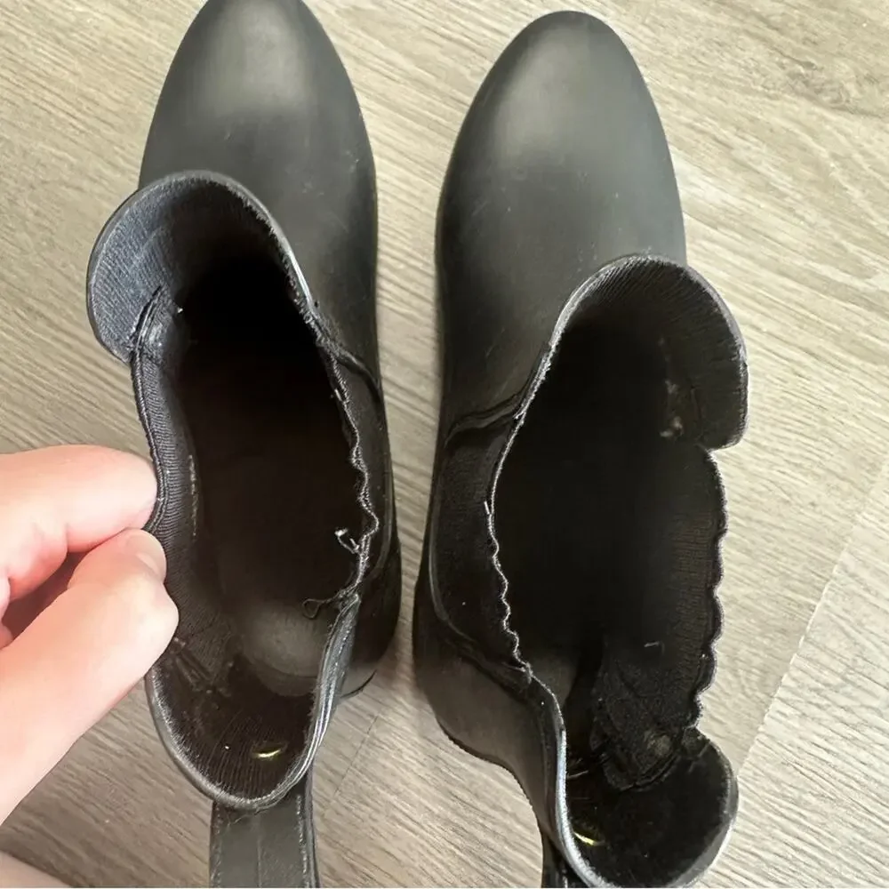 Sam Edelman Tinsley Women's Black Matte Pull On‎ Ankle Rain Booties Size 8